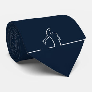 Dark Blue La Linea Cartoon Pattern Necktie Krawatte