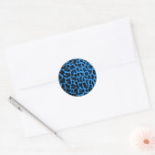 Dark Blue Leopard Print Runder Aufkleber (Umschlag)
