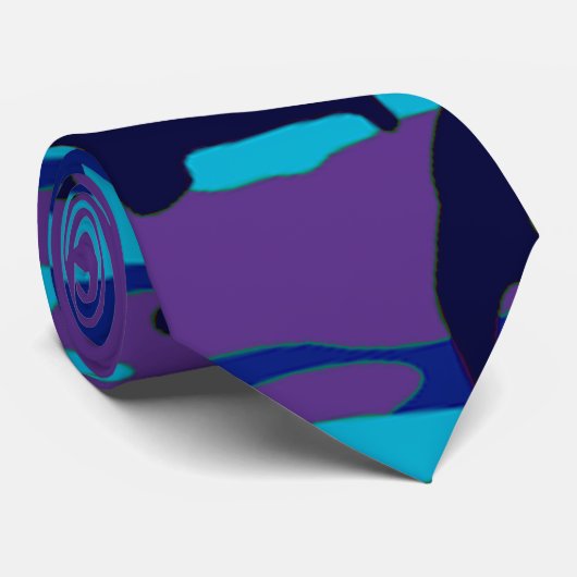 Dark Blue & Lila Camouflage Zwei Seiten Krawatte (Gerollt)