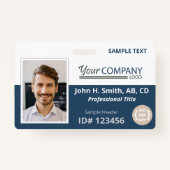 Dark Blue Logo Entry Employee Foto ID Ausweis (Vorderseite)