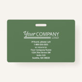 Dark Blue Logo Entry Employee Foto ID Ausweis (Rückseite)