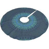 Dark Blue Mandala Polyester Weihnachtsbaumdecke (Schrägansicht)