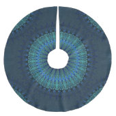 Dark Blue Mandala Polyester Weihnachtsbaumdecke (Vorderseite)