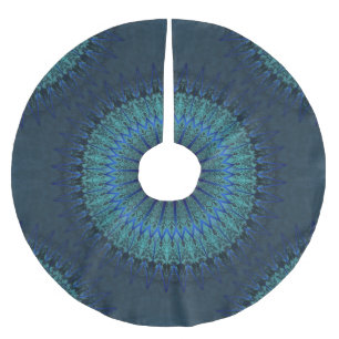 Dark Blue Mandala Polyester Weihnachtsbaumdecke