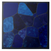 Dark Blue Marble Mosaik abstrakte Kunst Fliese (Vorderseite)