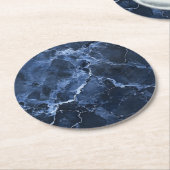 Dark Blue Marble Muster Runder Pappuntersetzer (Angewinkelt)