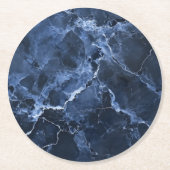 Dark Blue Marble Muster Runder Pappuntersetzer (Vorderseite)