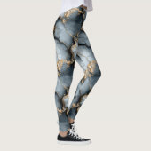 Dark Blue Marble Texture with Liquid Gold Veins Leggings (Rechts)