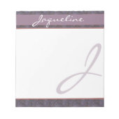 Dark Blue Mauve Rust Monogram Notizblock (Vorderseite)