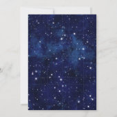 Dark Blue Midnight Starry Sky Baby Dusche Einladung (Rückseite)