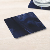 Dark Blue Minimalist Drink Coaster Rechteckiger Pappuntersetzer (angewinkelt)