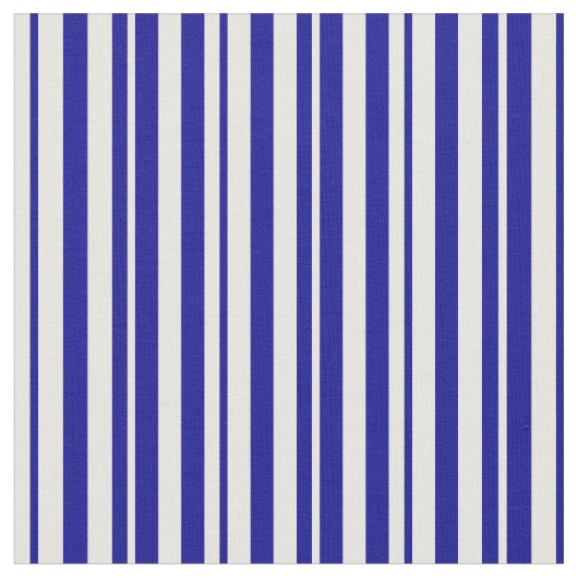 Dark Blue & Minze Cream Colored Lines Stoff (Nahaufnahme)