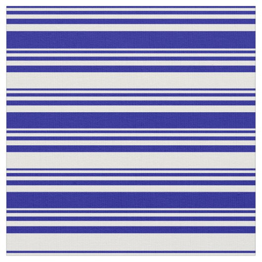 Dark Blue & Minze Cream Lines Stoff (Nahaufnahme)