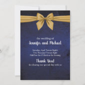 Dark Blue mit Gold Bow Programm Hochzeit (Vorderseite)