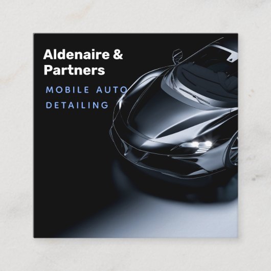 Dark Blue Modern Business Card Quadratische Visitenkarte (Vorderseite)