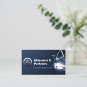 Dark Blue Modern Business Card Visitenkarte (Stehend Vorderseite)