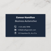 Dark Blue Modern Business Card Visitenkarte (Rückseite)