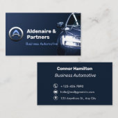Dark Blue Modern Business Card Visitenkarte (Vorne/Hinten)