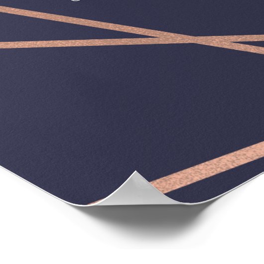 Dark Blue Modern Diamond Wedding Chart Poster (Ecke)