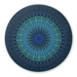 Dark Blue Modern Mandala Keramikknauf