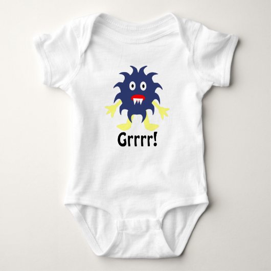 Dark Blue Monster Säugling Outfit Baby Strampler (Vorderseite)