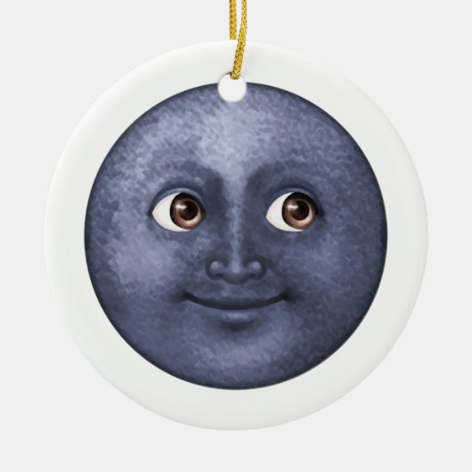 Dark Blue Moon - Emoji Keramikornament (Vorne)