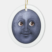Dark Blue Moon - Emoji Keramikornament (Links)