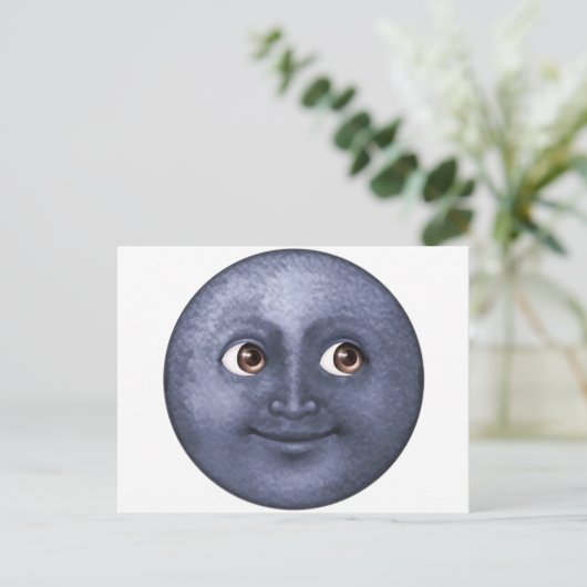 Dark Blue Moon - Emoji Postkarte (Stehend Vorderseite)