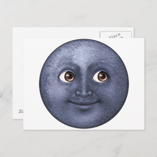 Dark Blue Moon - Emoji Postkarte (Vorne/Hinten)