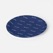 Dark Blue Name des Kindes zum Geburtstag Pappteller (Schrägansicht)