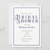 Dark Blue Navy Brautparty Einladung klassisch (Vorderseite)