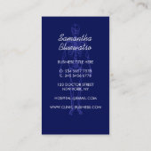 Dark Blue Navy Doktor Skeleton orthopädisch Visitenkarte (Rückseite)