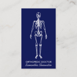 Dark Blue Navy Doktor Skeleton orthopädisch Visitenkarte