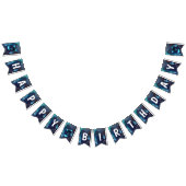 Dark Blue Neon Axolotl Aquatic Geburtstag Wimpelkette (Alle)