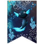 Dark Blue Neon Axolotl Aquatic Geburtstag Wimpelkette (Erste Fahne)