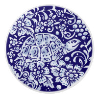 Dark Blue Niedlich Turtle Woodland Animal Floral