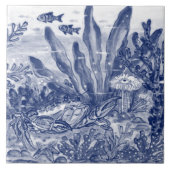 Dark Blue Ocean Scene Crab Mural PC#8 Ce Fliese (Vorderseite)