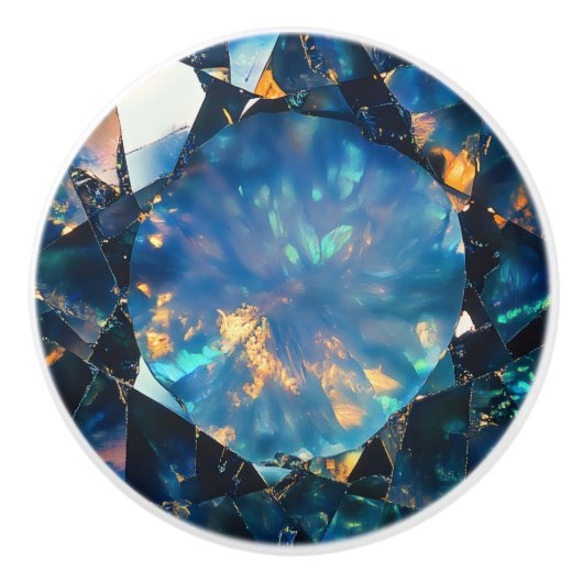 Dark Blue Opal Muster Keramikknauf (Vorderseite)