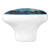 Dark Blue Opal Muster Keramikknauf (Seitenansicht)