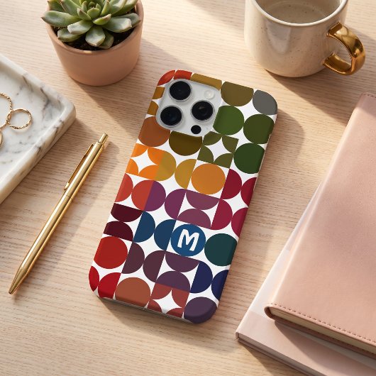 Dark Blue Orange Red Green Midjahrs Art Pattern Case-Mate iPhone Hülle