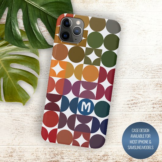 Dark Blue Orange Red Green Midjahrs Art Pattern Case-Mate iPhone Hülle