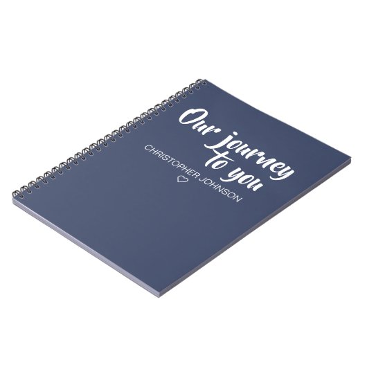 Dark Blue Our Journey to You Adoption Journal Notizblock (Linke Seite)