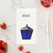 Dark Blue Owl Lantern Napkins Serviette (Beispiel)