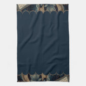Dark Blue Paisley Gemustert Accent Geschirrtuch (Vertikal)
