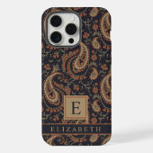 Dark Blue Paisley Muster individuell anpassbar iPhone Hülle (Rückseite)