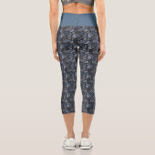 Dark Blue Paisley Pattern High Waisted Capris (Rückseite)