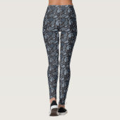 Dark Blue Paisley Pattern Leggings (Rückseite)