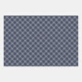 Dark Blue & Pastel Grau Kariertes Tartan Muster Geschenkpapier Set (Vorderseite 3)