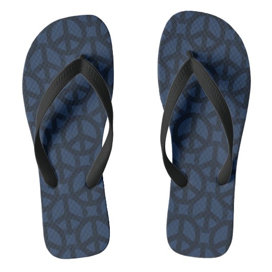 Dark Blue Peace Sign Badesandalen (Fußbett)