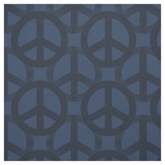 Dark Blue Peace Sign Stoff (Muster)